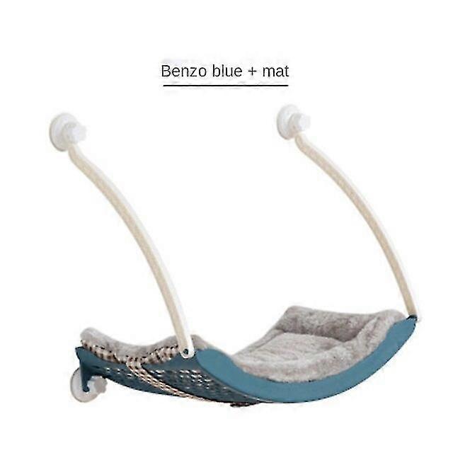 ZK-Cat Hammock Sun-drying Hanging Cat Nest Suction Cup Balcony Window Swing Hanging Basket Toy Cat Scratch Board Hammock Blue