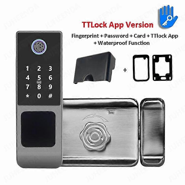 Waterproof Smart Lock Wifi Double Side Fingerprint Lock Outdoor Gate Digital Password Remote App Home Electronic Rim Lock