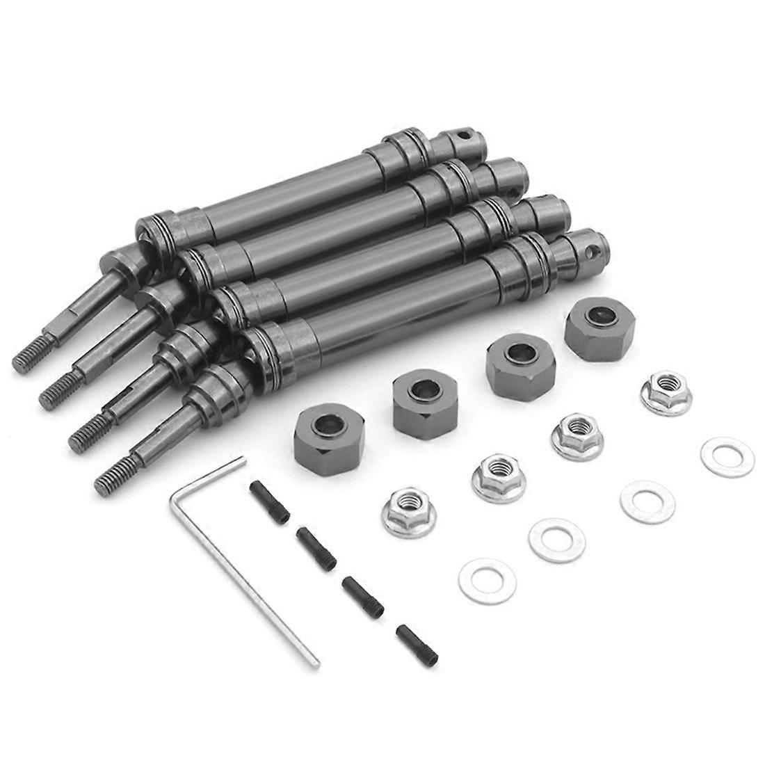 4Pcs Metal Front and Rear Drive Shaft CVD for 1/10 Slash Stampede Hoss VXL RC Car Upgrade Parts,Gra