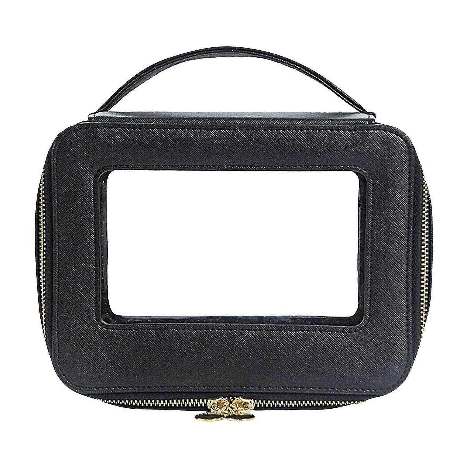 New Fashion Counter High End Handheld Makeup Case With High Appearance Value Travel Portable Window Opening Transparent PVC Makeup Bag FLY2209