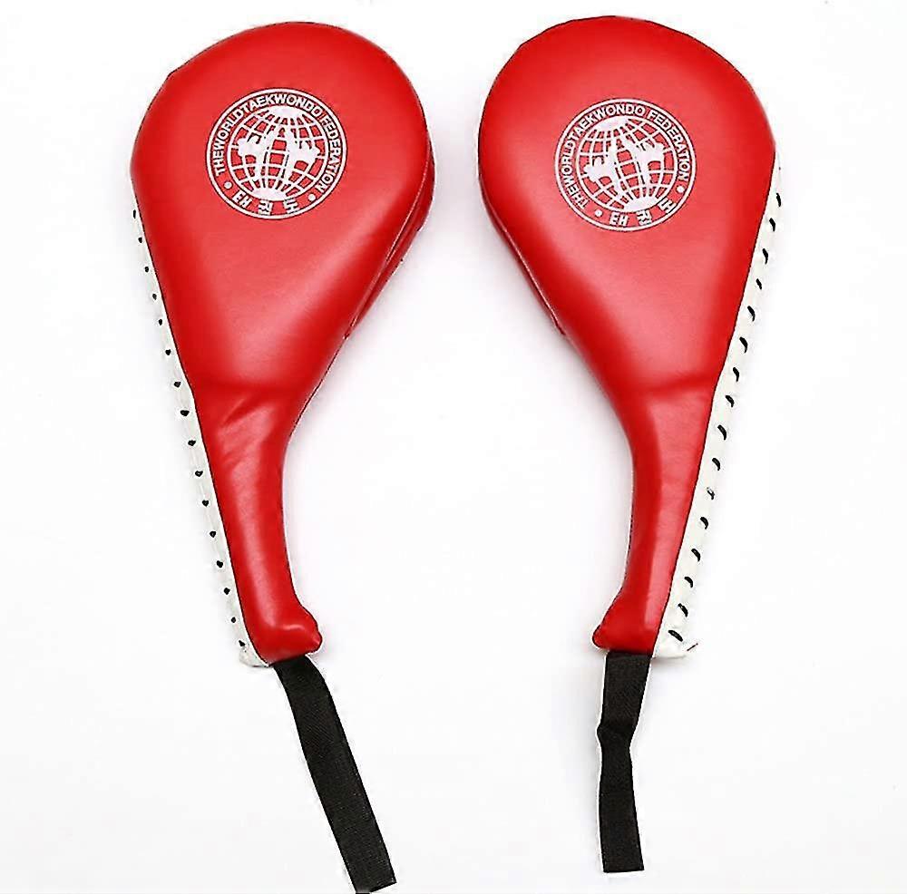 1 Pair Of Double Taekwondo Rackets Leather Punching Racket For Tae Kwon Do Boxing Karate Training (blue)