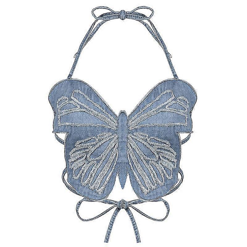 Butterfly Jeans Crop Top