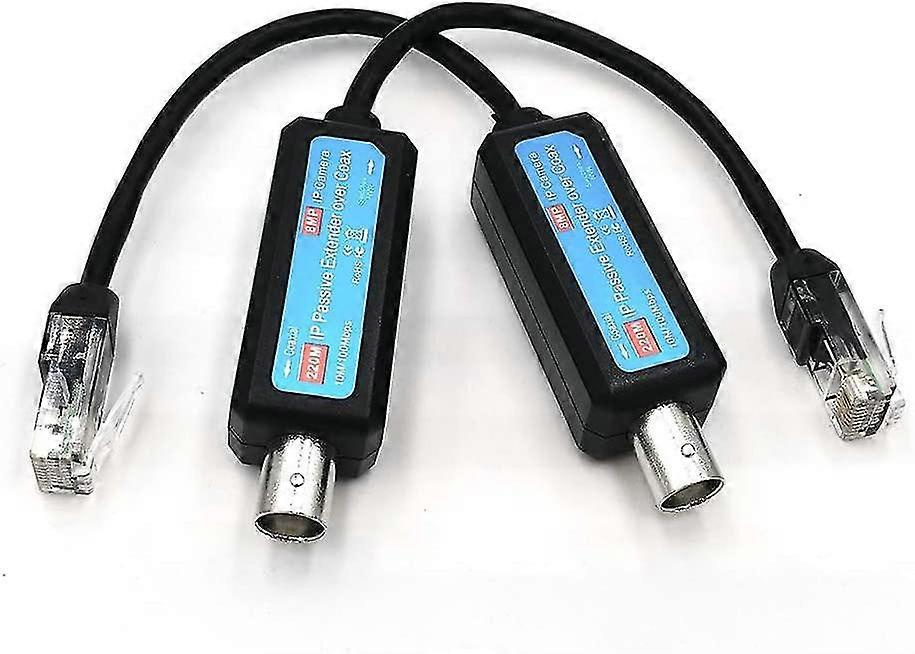 Ip Passive Extender Ethernet Over Coax 1-ch, Ip Network To Coaxial Transmitter Ip Network Converter Fit Cctv Camera Utp Rg59/ Rj45 4-wired 1236 Cable