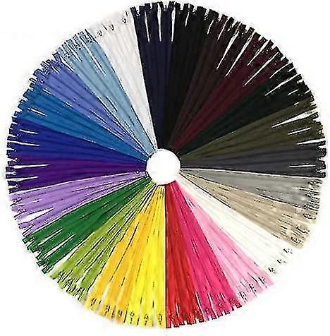 100 fermetures à glissière en nylon multicolores de 40 cm pour la couture et l'artisanat