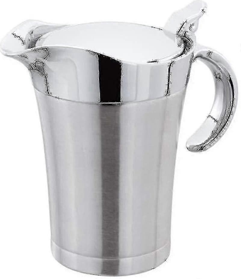 Pichet de sauce à double isolation avec couvercle à charnière, bateau de sauce en acier inoxydable idéal (750 ml)
