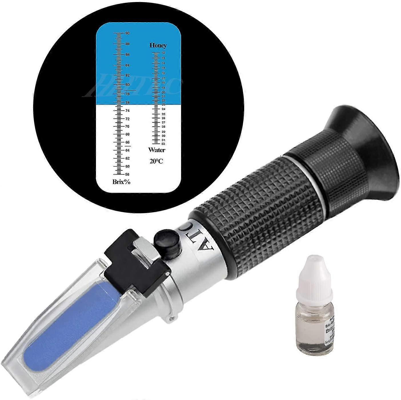 Beekeepers Honey Refractometer 58-90% Brix 10-32% Wet Water Sugar For Beekeepers Honey Condensation Milk Vegetable Oils, Sugar Syrup Fruit Jam Molasse