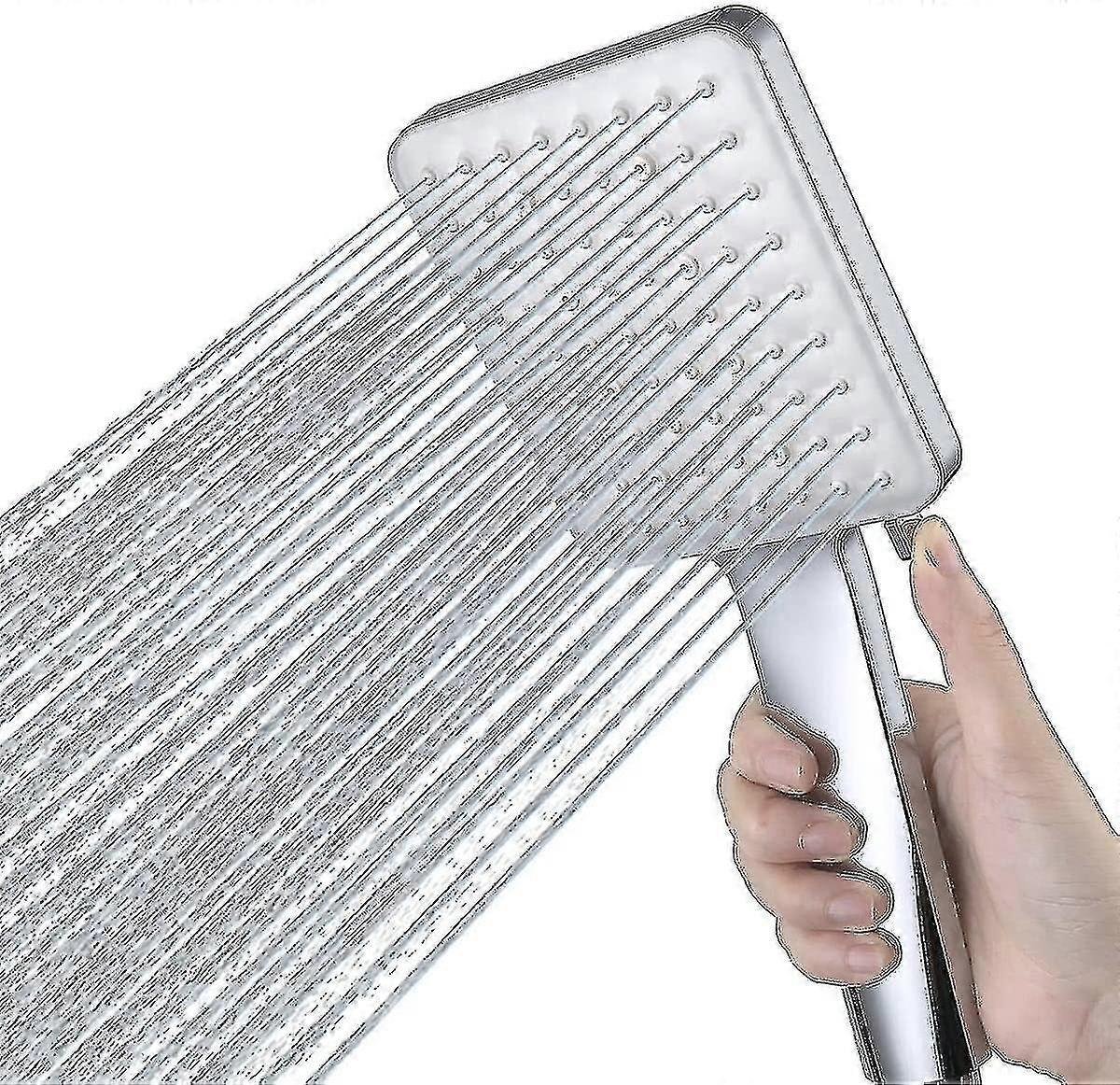 Shower Head High Pressure For Bath With 6 Modes Function Power Shower Head Large Adjustable Square Shower Head (shower Head Without Hose)