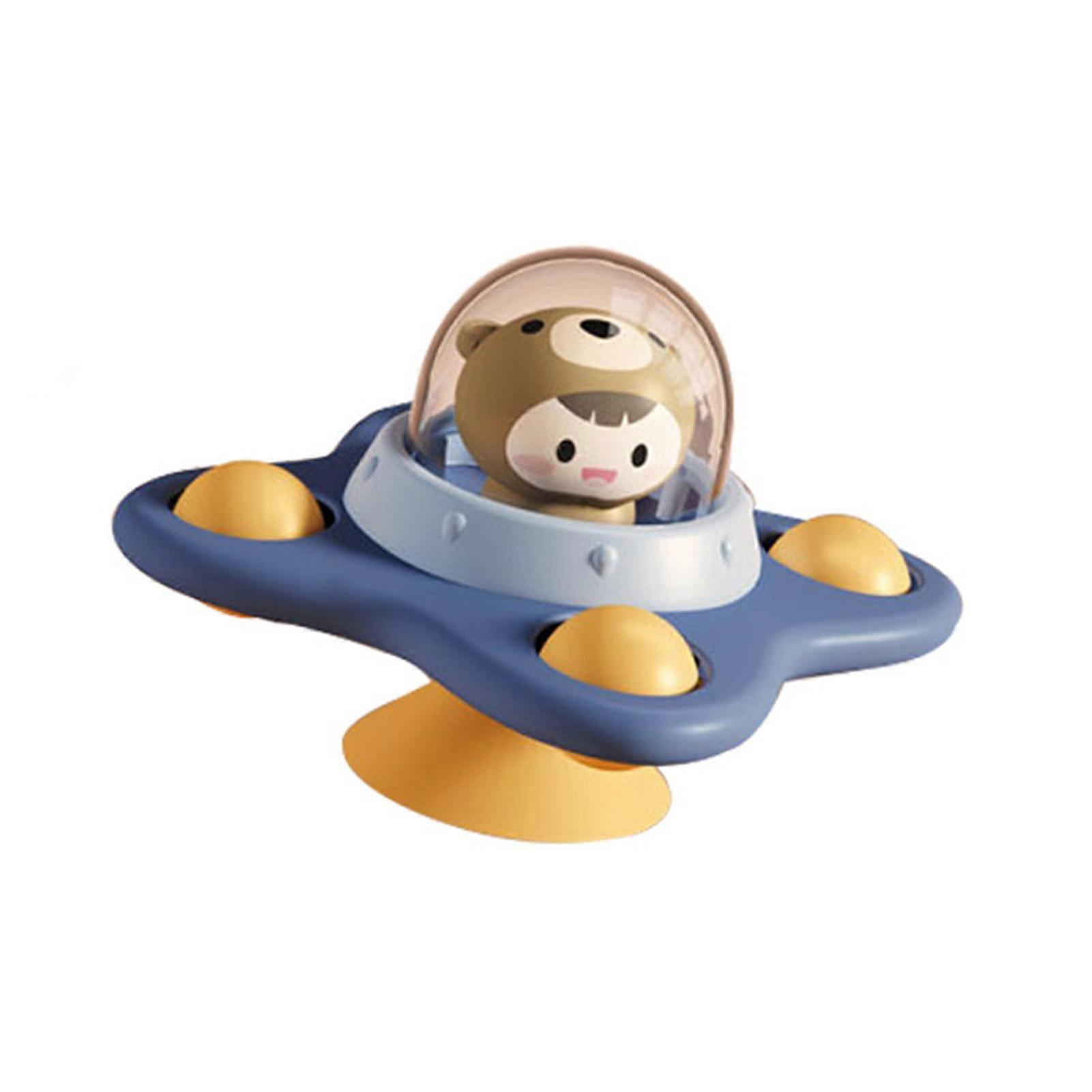 Baby Teething Toys with Suction Cup Colorful Lovely Frog Puppy Bear Rotating Rattles Stress Relief Sensory Toy Fingertip Fidget Spinning Top Rattle To