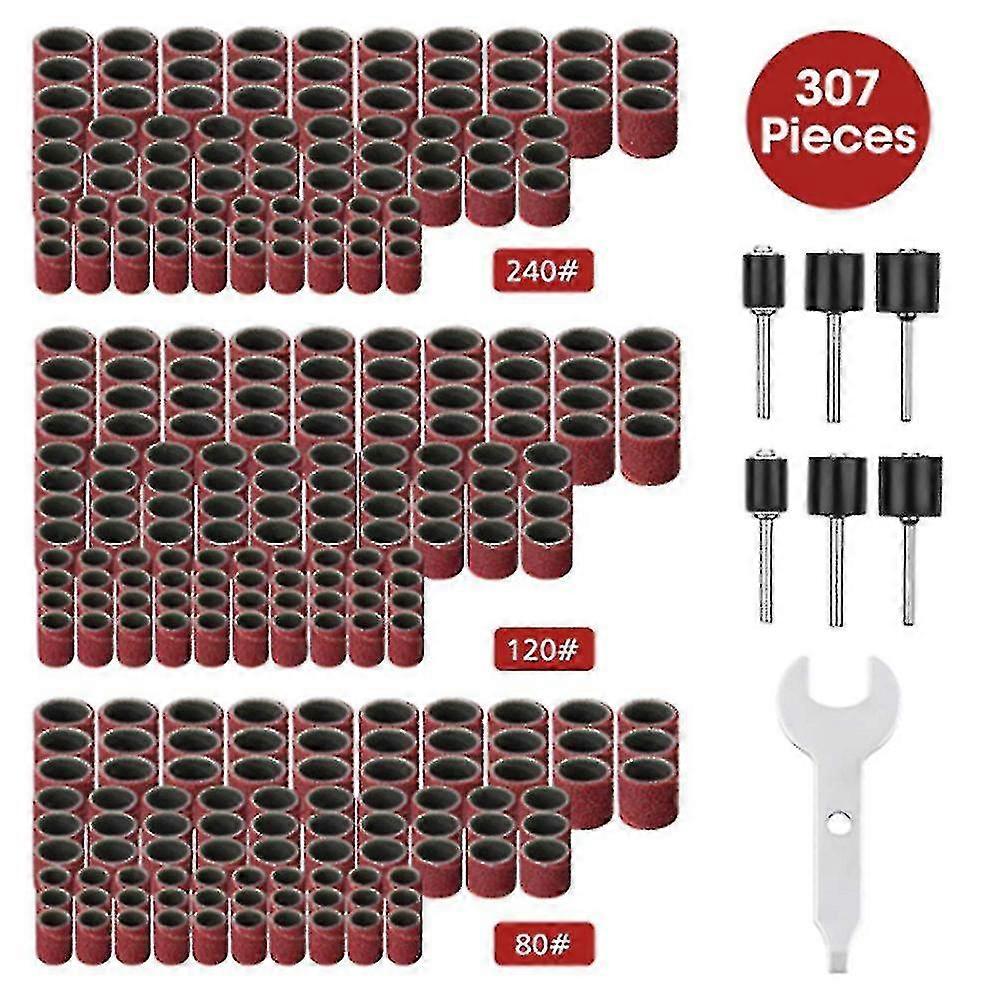 307 Pieces Drum Sander Set Sanding Drum Kit - 300 Pieces Sanding