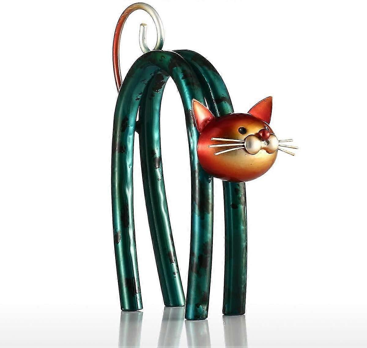 Modern Small Cat Metal Sculpture For Decoration