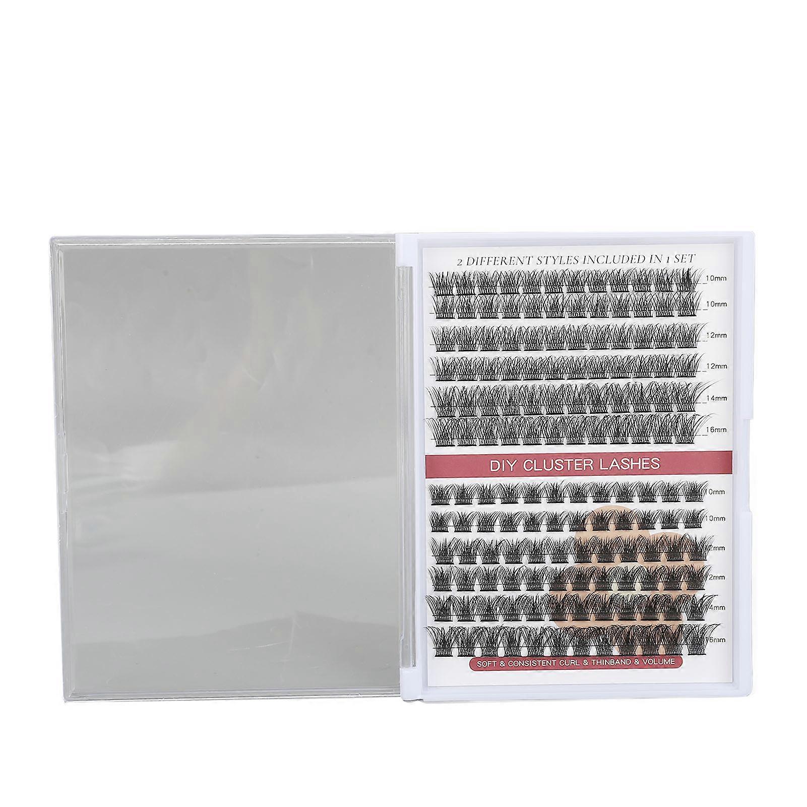 Cluster Lashes DIY Eyelash Clusters Extensions 1016mm Mixed Volume Individual False Lashes Extensions C with D (144 Cluster )