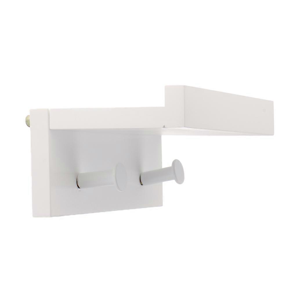 Bamboo Wall Mounted Shelf with Hooks for Home C