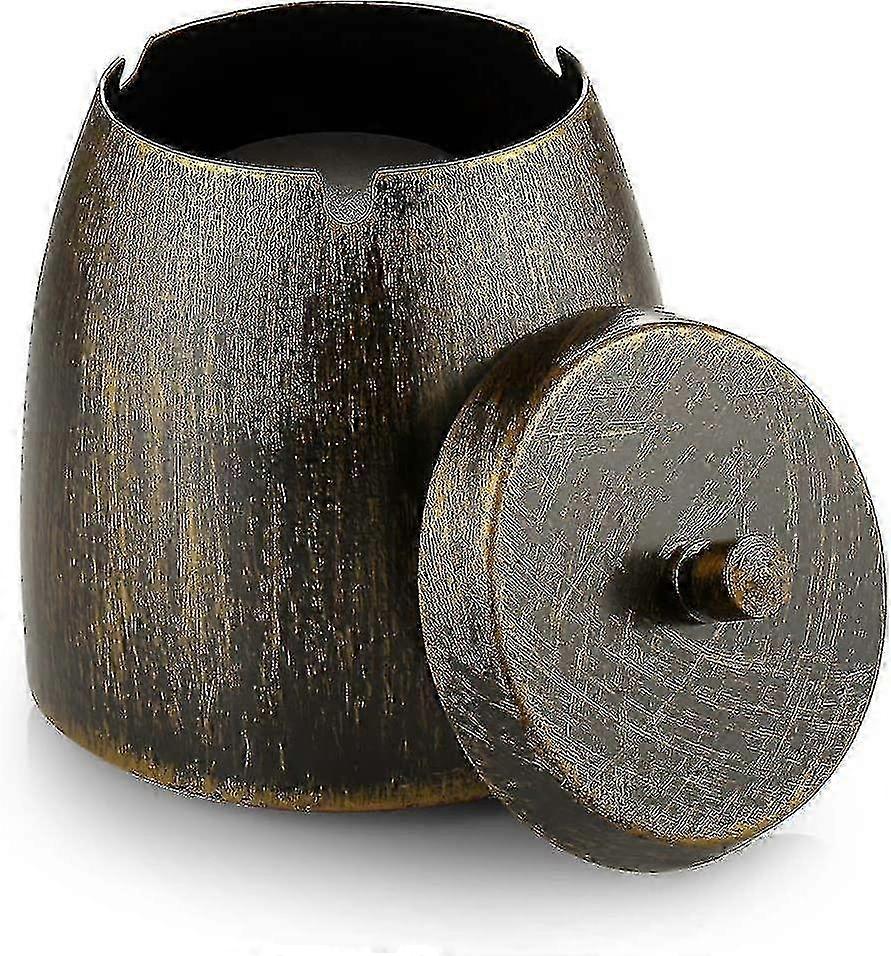 Wind Ashtray With Lid Stainless Steel / Ashtray Large Wind And Rainproof For Indoor And Outdoor Use / Table Ashtray Tw