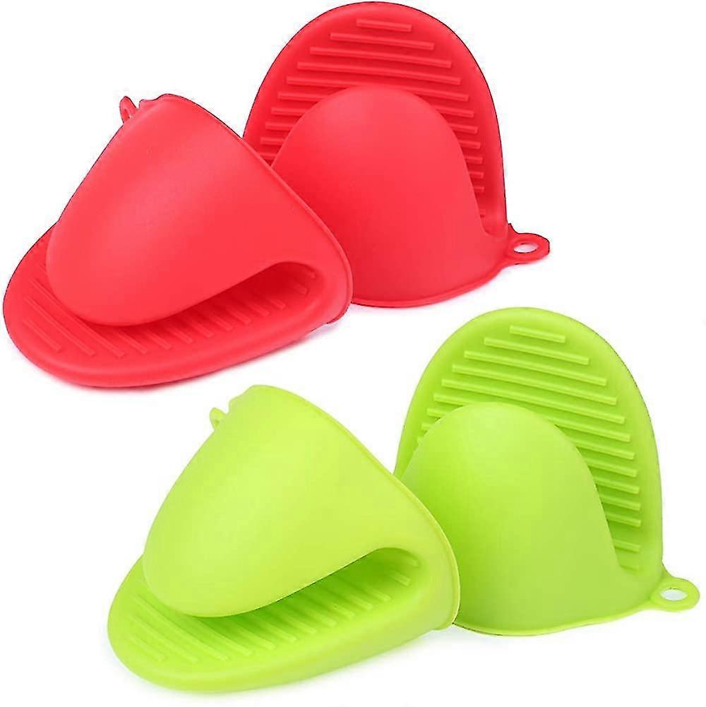 Mini Oven Mitts, 2 Pair Silicone Heat Resistant Non-slip With Hanging Loop