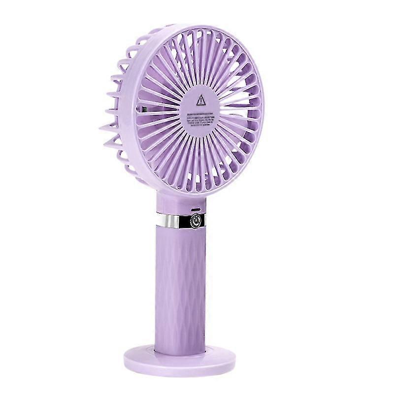 portable handheld quiet personal usb charging fan mini fan desk table fan with base for travelling camping outdoor activities(purple)
