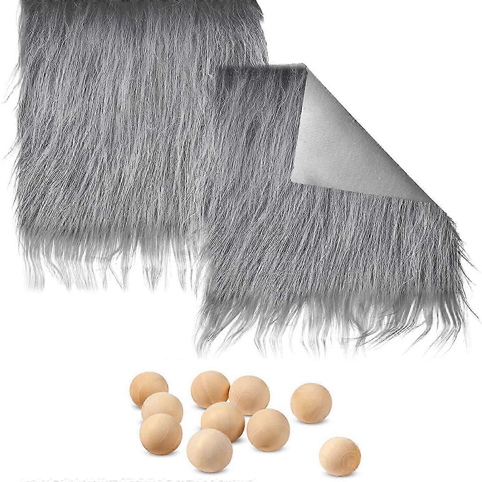 Fluffy Fuzzy Craft Fur for Gnomes Beard Hair Cosplay Costume (10x 10 Inch)