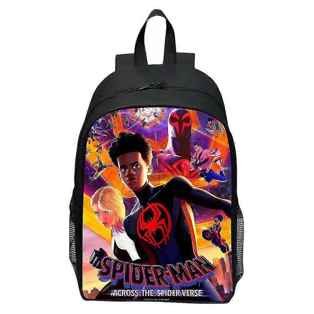 Kids Boys Spider-man Across The Spider-verse Backpack Large Capacity School Bag Rucksack