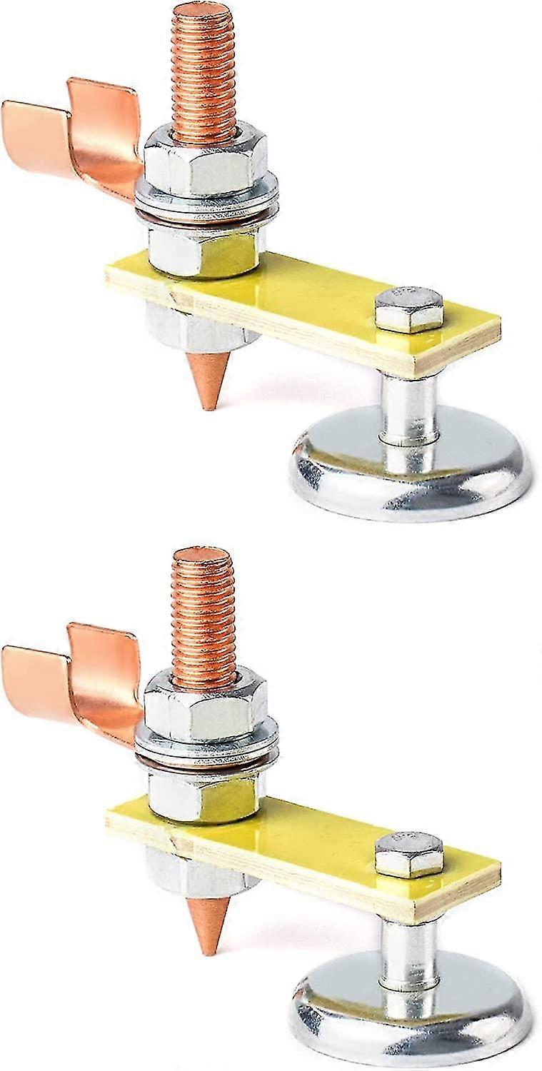 Welding Magnetic Ground Clamp, 2 Pack Welding Magnet Head, Copper Tail Welding Support Tool