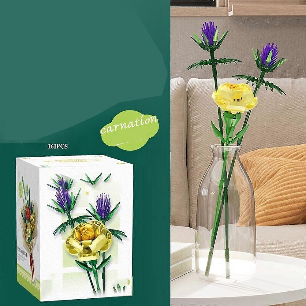 161 Σωματίδια (Γαρύφαλλο) Lego Τα φυτά ορχιδέας με τεχνητά λουλούδια για διακόσμηση σπιτιού, χειροτεχνίες για ενήλικες, βοτανική συλλογή, δώρο για την ημέρα της μητέρας