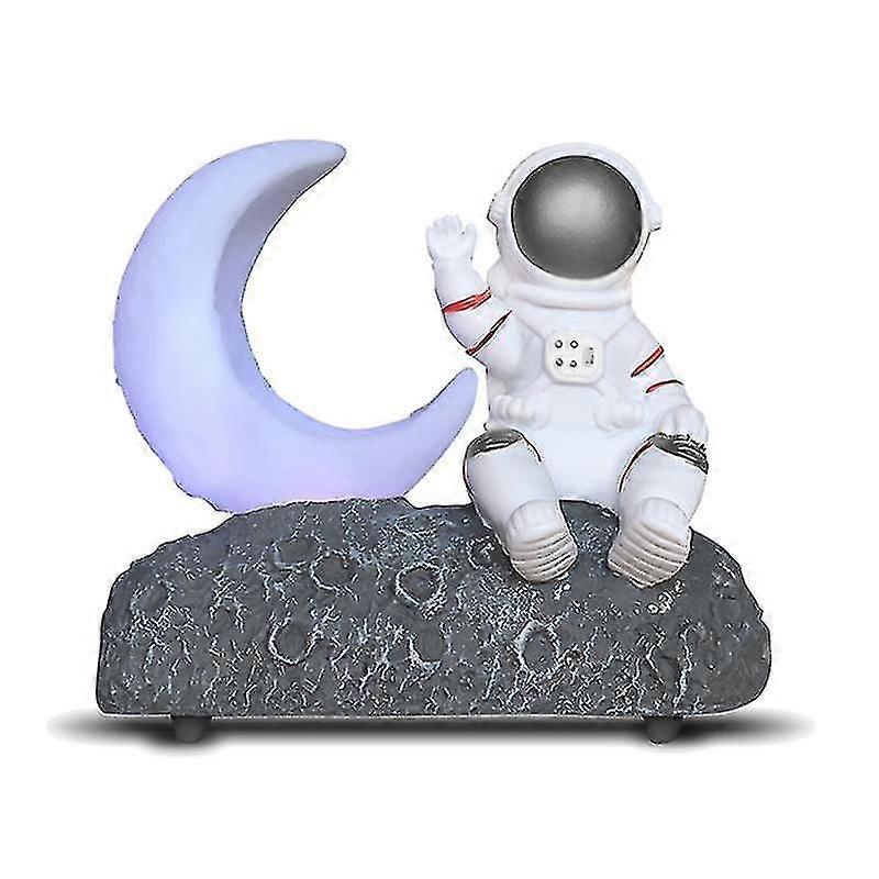 Astronaut trådlös Bluetooth-högtalare Led Luminous Moon Light -silver