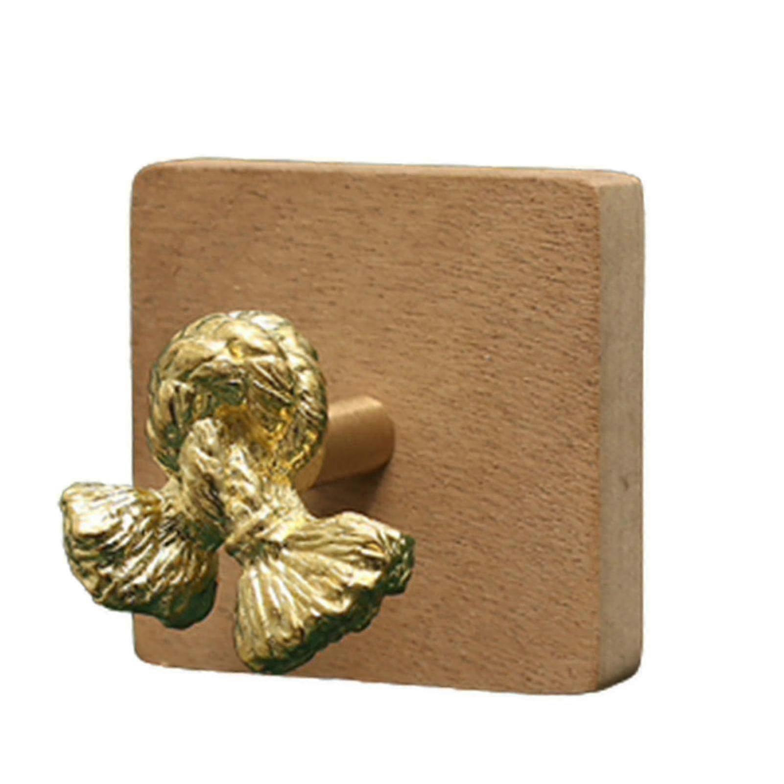 Door Cabinet Handle With Vintage Shape Solid Brass Clothes Hooks For H