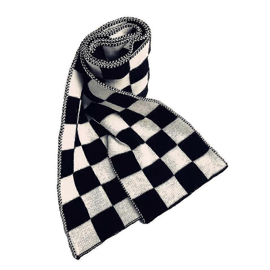 Klassieke zwart wit geruite plaids grids sjaal vrouwen versierd gebreide mode sjaals Pashmina sjaal wraps voor elegante dame