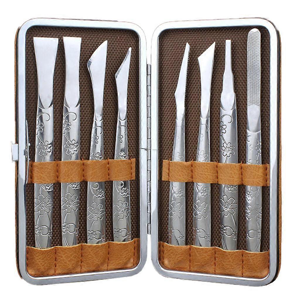 8pcsフットファイルフットスクレーパー、デッドスキン角質リムーバーフットカルスシェーバーペディキュアツールセットステンレススチールフットファイル