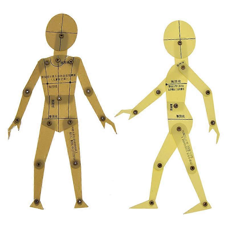 2PCS/set DIY Prototype Drawing Design Pattern Making Ruler For Children Clothing Model Sewing Cutter Accessories