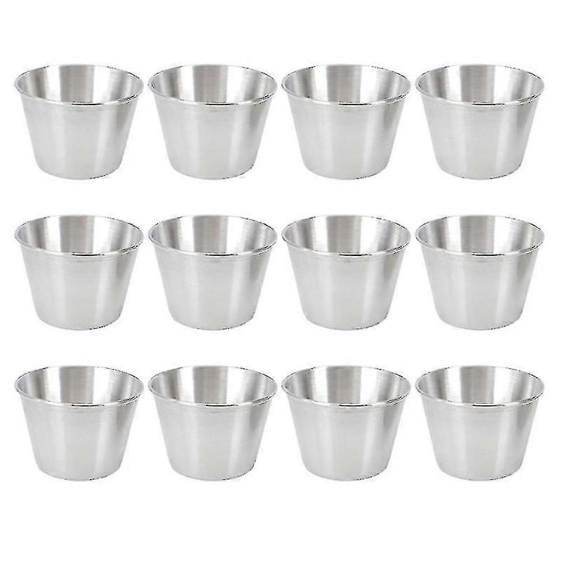 12 Pcs Stainless Steel Condiment Sauce Cup Simple Dipping Sauce Cup Condiment Cup