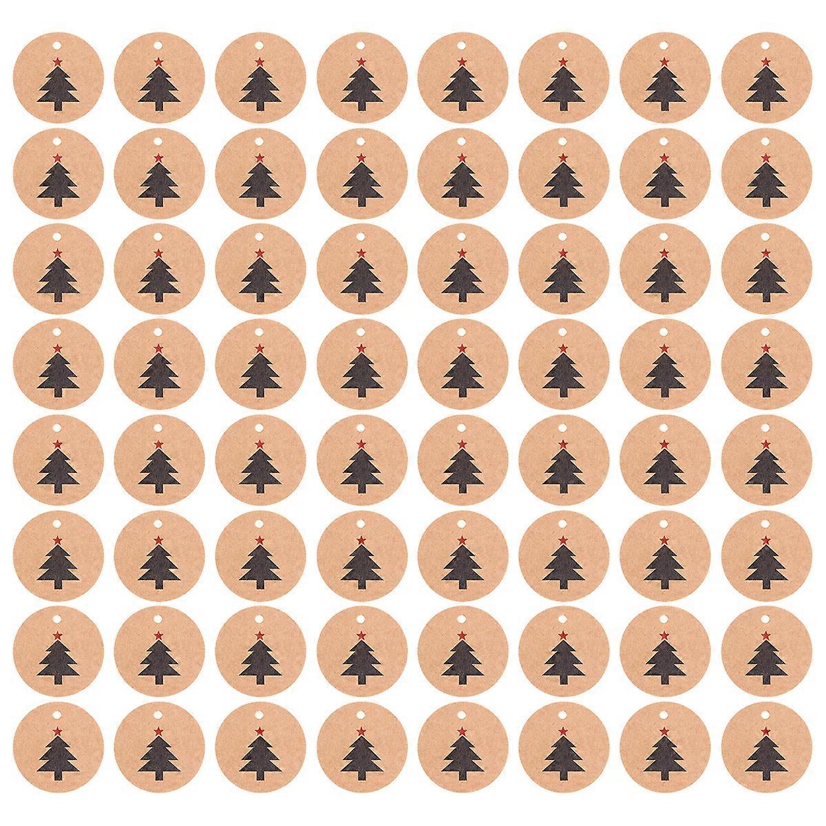 200pcs Christmas Round Paper Tags Baking Hanging Tags Decorative Tags Label Tags