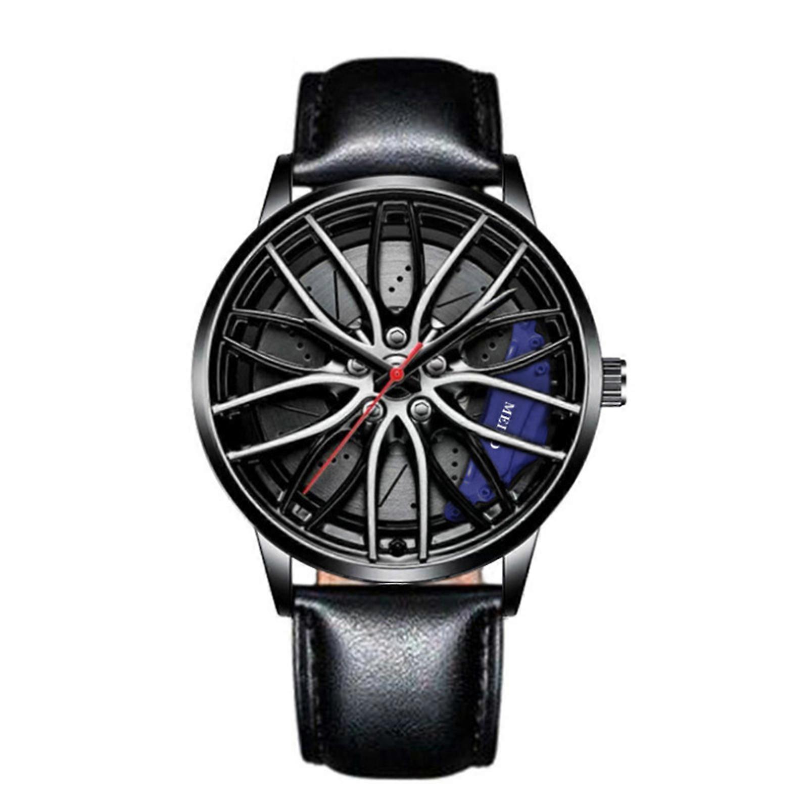 Men's Wrist Watches Shatterproof Easy Read Round Dial Wheel Design Watches for Working and Office Wedding