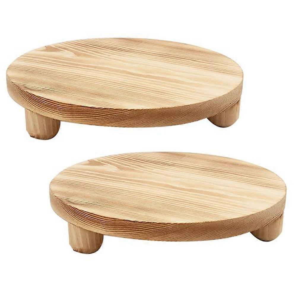 Round Pedestal Riser Board Wood Display Board Pedestal Board Pot Flower Pedestal Riser Holder for I