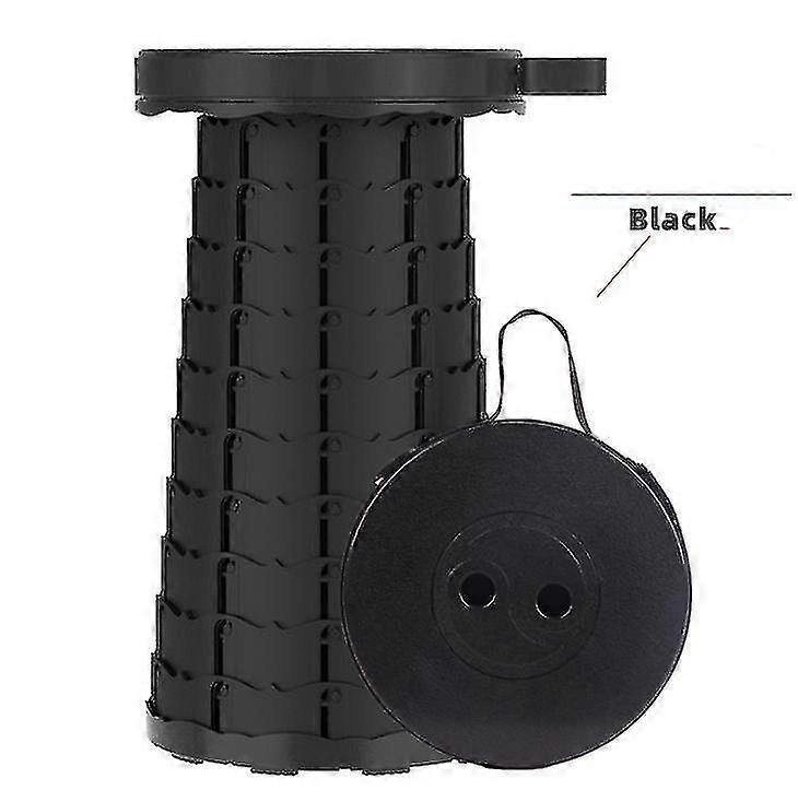 Portable Folding Stool Outdoor Fishing Stool Adjustable Telescopic Stoolblack