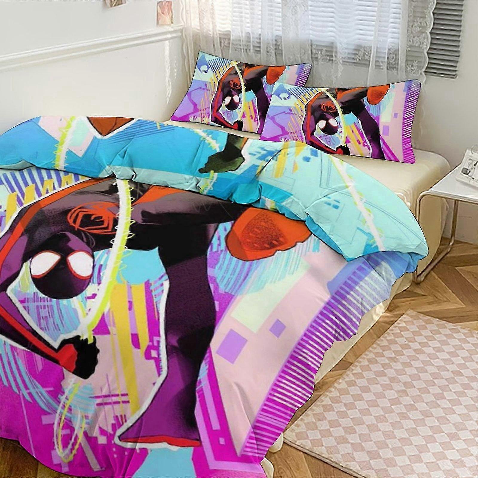 n1714 Lakan Spidean sängkläder Se för barn Män Kvinnor Twin Size3s Täcke Och örngott- (1 Påslakan och 2 örngott) Lakan ii