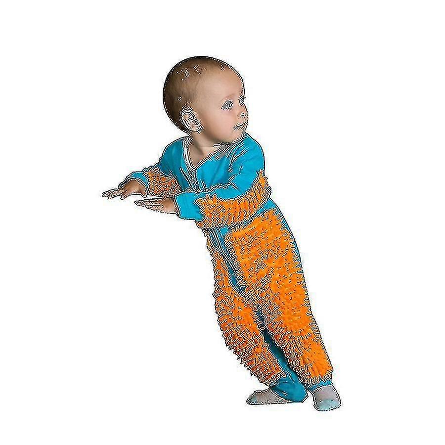 Baby Gutter Jenter Footies Rengjøring Mopp Romper