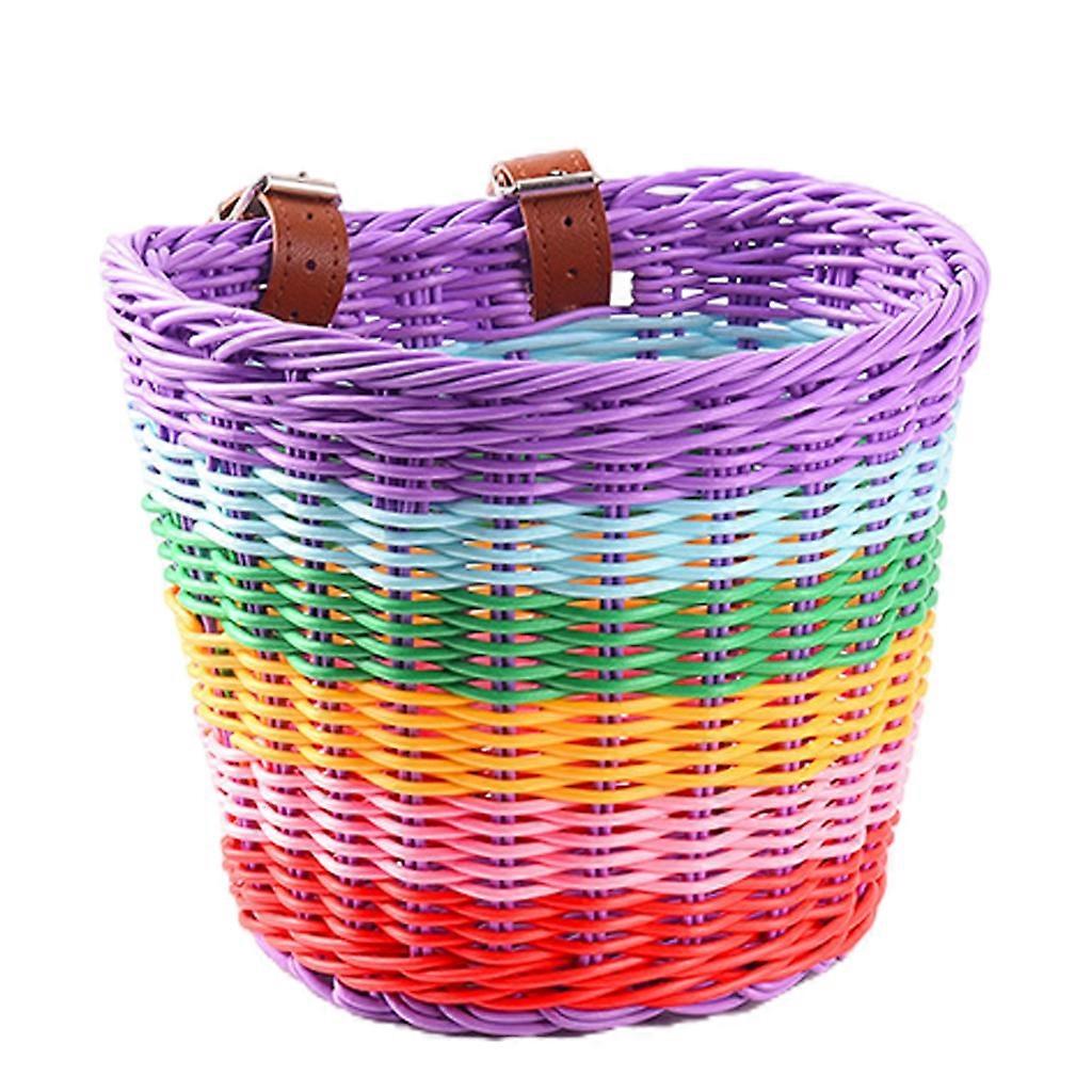 Childrens Bicycles Front Basket Wovens Plastic Bikes Baskets with Belt