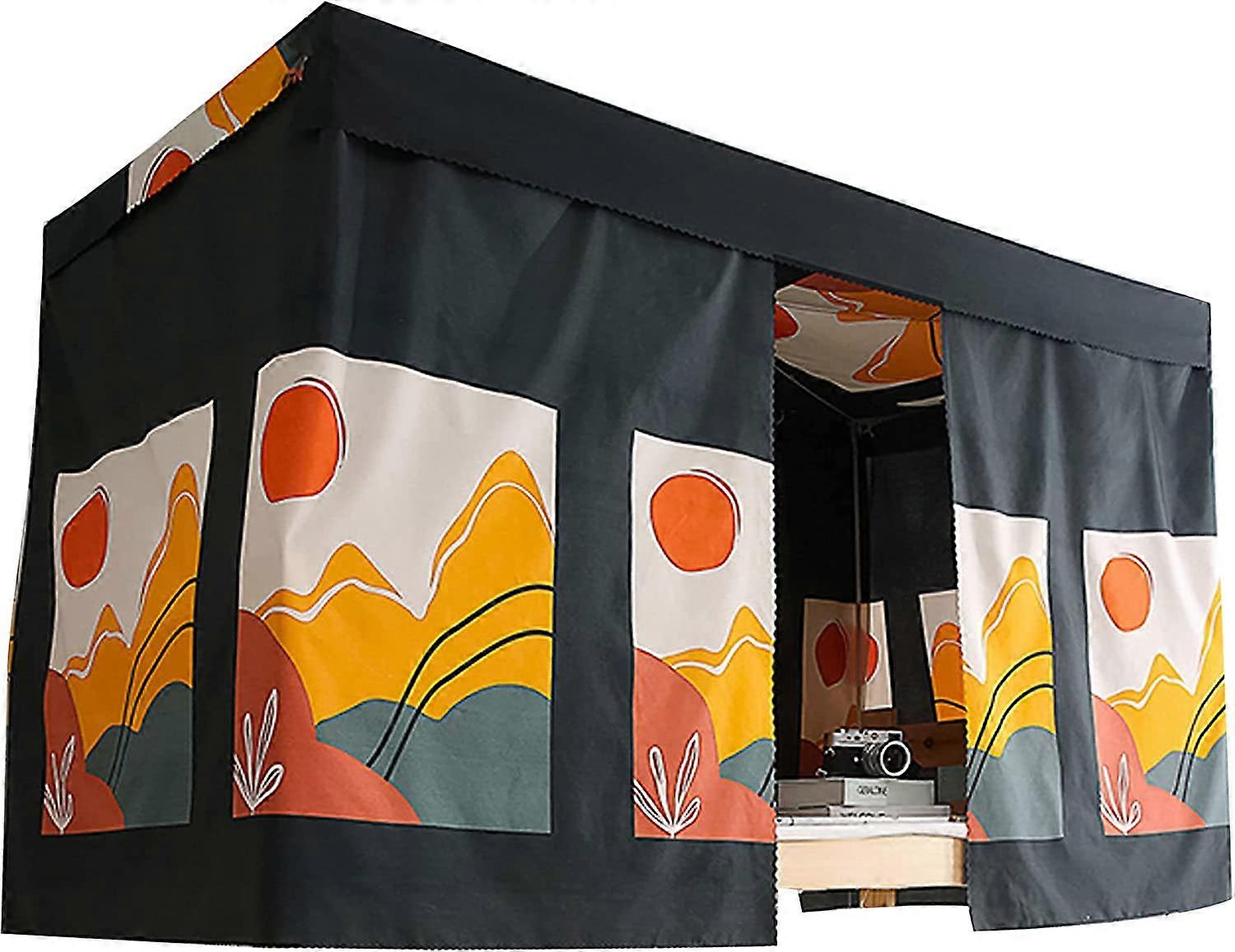 HOCE الطلاب عنبر سرير بطابقين الستائر السرير المظلة ستائر الخصوصية 2 لوحات + 1 أعلى (شروق الشمس ، 45.3 × 78.7 بوصة)