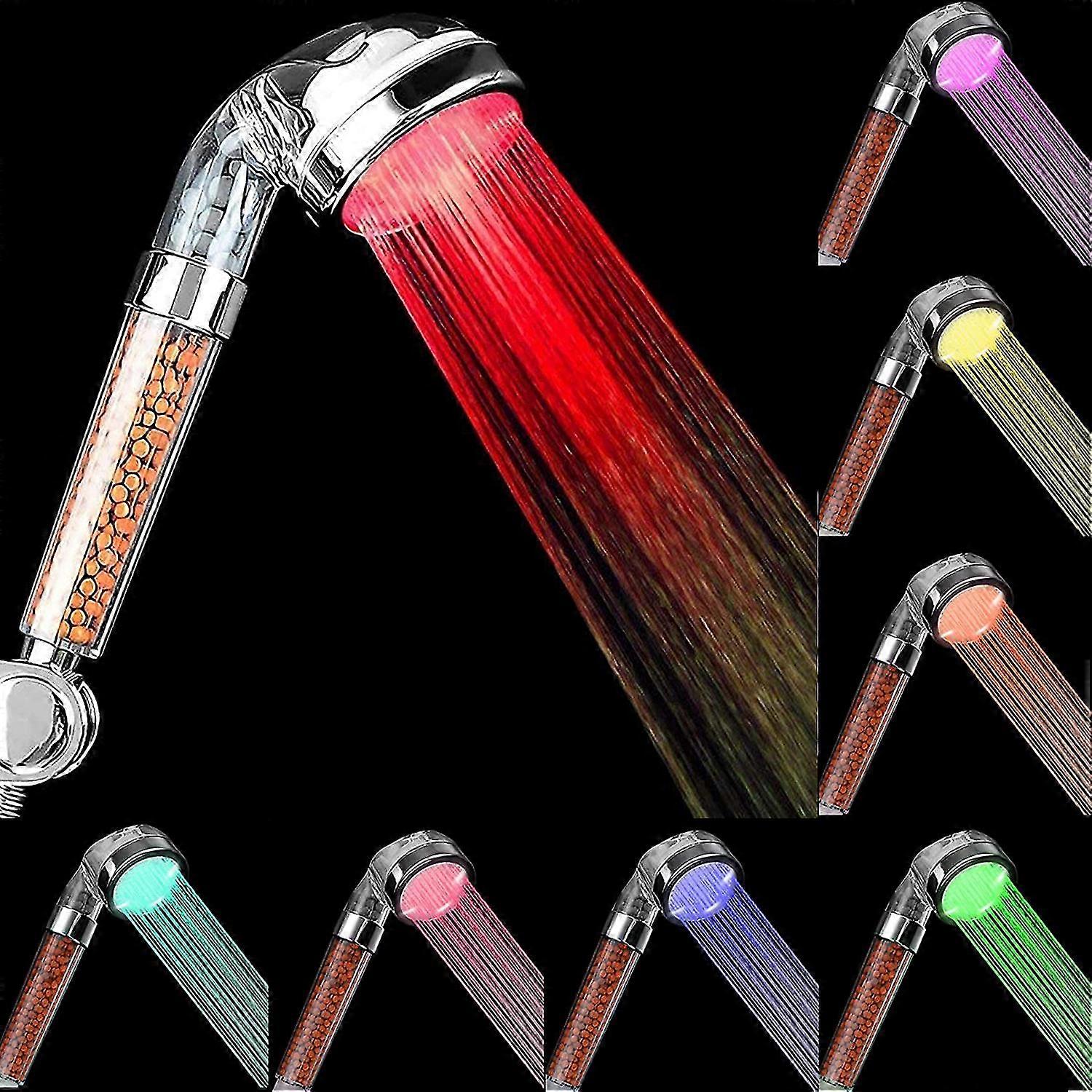 Led Shower Head, Led Shower Head With Color Change, No Power Supply, High Pressure Water Saving, 7 Colors That Change Randomly