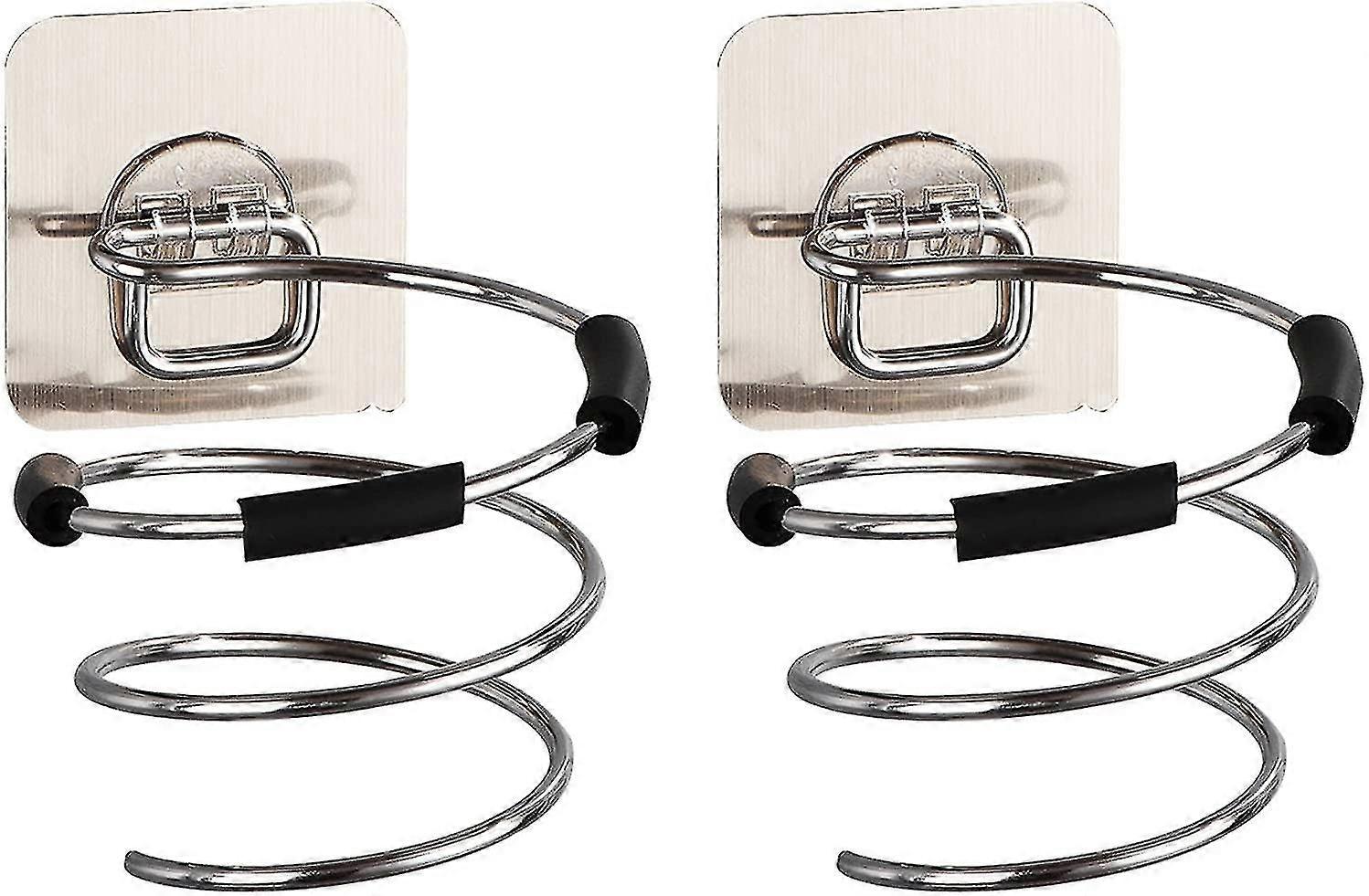 2ピースヘアドライヤーホルダー用:ストレートヘアアイロンホルダー、ステンレス鋼製、穴なし、安全で確実に保管できます