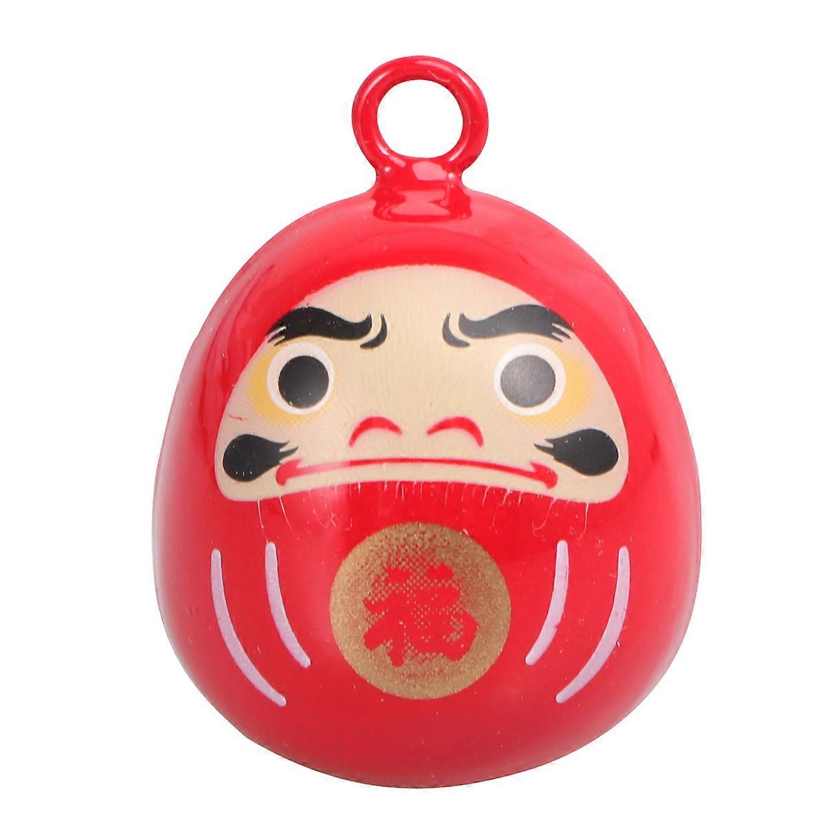 Daruma-kellot riipustarvikkeet Tiiviste Kirkkaanväriset japanilaiset vesikellot Kupariset ripustustarvikkeet Tarvikkeet DIY-reppuun Pukuriipus (punainen)