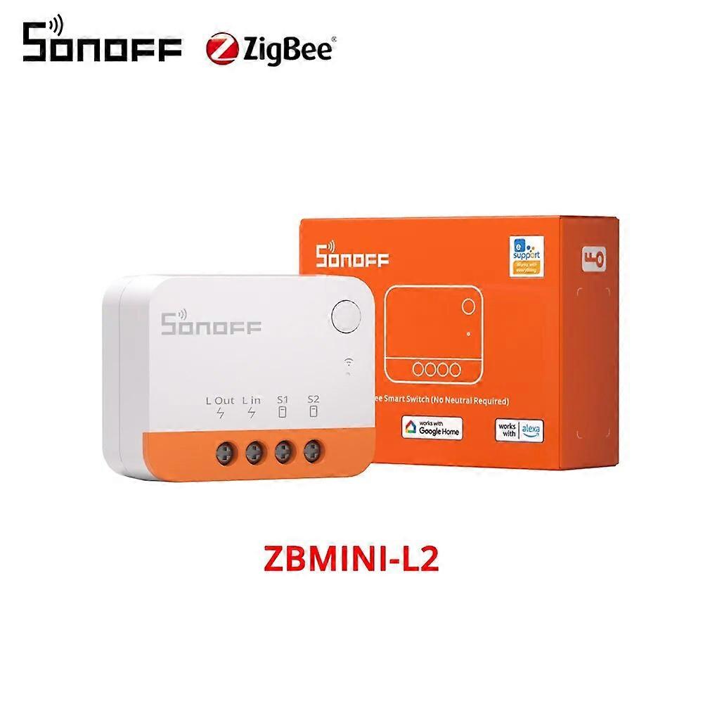SONOFF ZBMINIL2 No Neutral Wire Required Zigbee Smart Switch MINI Support 2 Way Control eWeLink APP Works for Google Home Alexa
