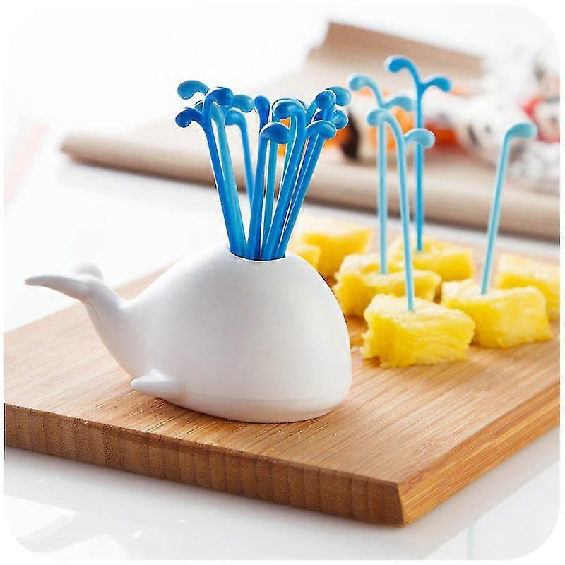 Spout Fruit Fork Creative Animal Whale Fruit Pick Kitchen Supplies