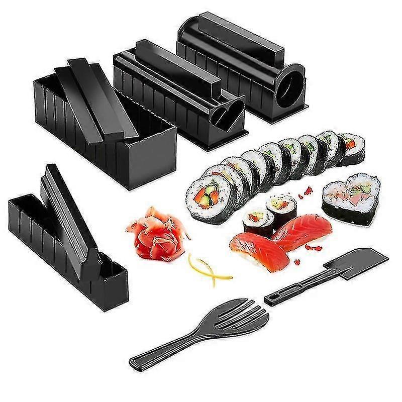 Black 10pcs/set DIY Sushi Making Sushi Mold Kitchen Sushi Tools
