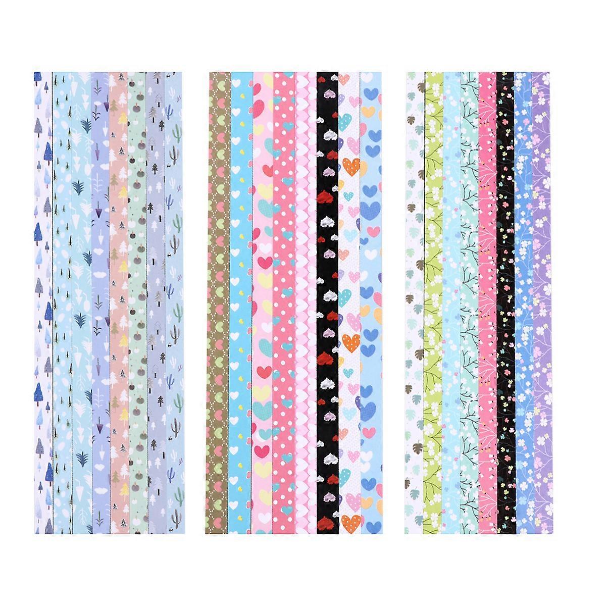 12 Sets of Glitter Star Folding Paper Bowknot Pattern Five Star Paper for DIY Craft