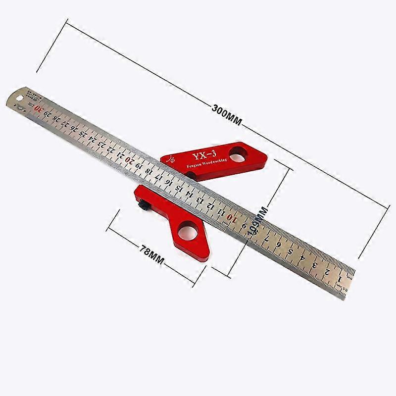 Woodworking Scribe 45 90 Gegree Y-type Ruler Scribing Ruler Aluminum Alloy Line Drawing Marking Gauge Diy Measuring Tools