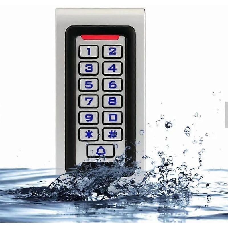 IP68 Digicode Door Code Keypad - Metal Waterproof Access Control PIN RFID 125KHz (DC12V24V Backlit 2000 Users) - 1 pc