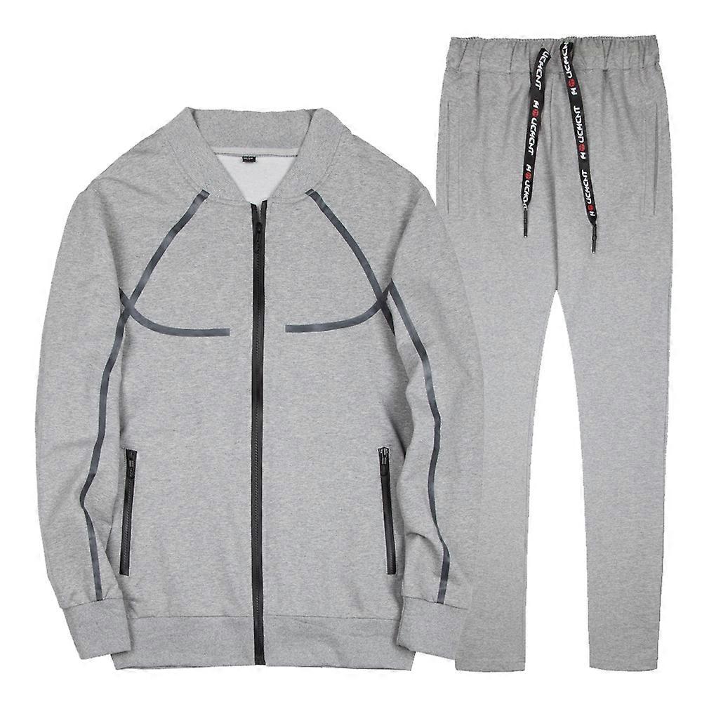 Men Tracksuit Casual Long Sleeve Full-Zip for Running Jogging