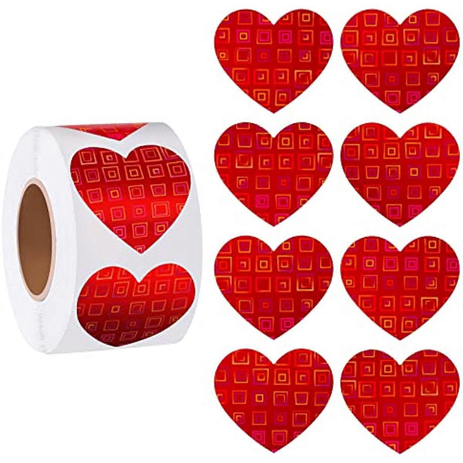 500Pcs Heart Sticker Self-adhesive Removable Happy Valentine's Day Gift Box Packaging Label Sticker Home Decor QingHai