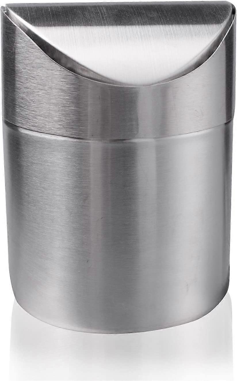 Mini Desktop Mülleimer Recycling Gebürstetem Edelstahl Welle Abdeckung Zähler Top Mülleimer