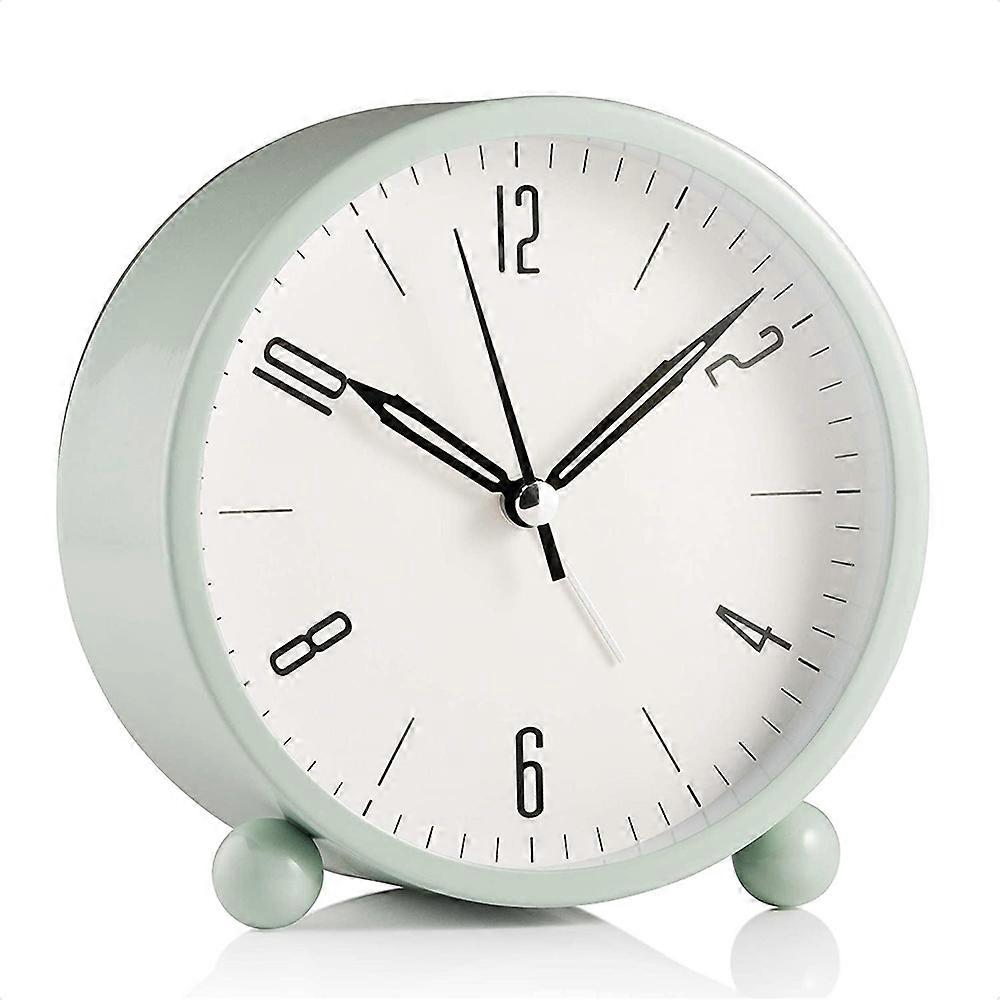 Round Alarm Clock Non Ticking, Battery Operated and Light Function